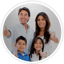 Smiling family happy with HVAC services
